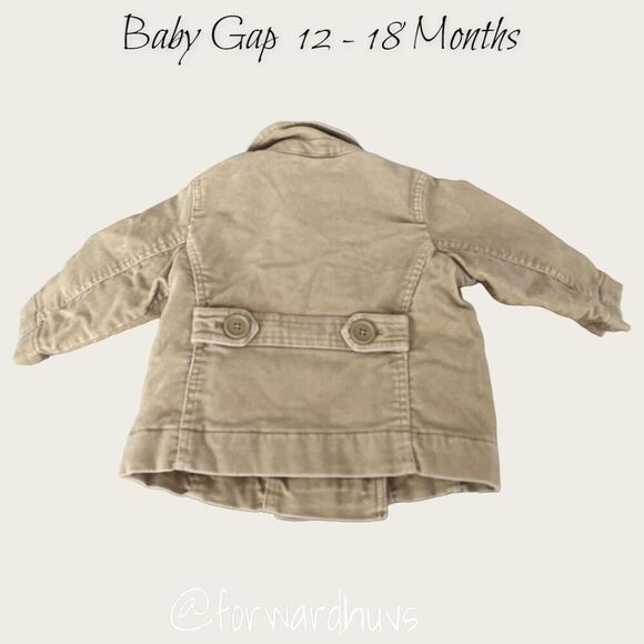 Baby Gap Tan Corduroy Pea Coat - 12-18 Months - Picture 3 of 7
